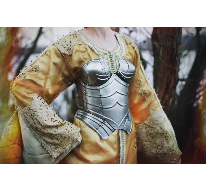 Steel Armor Set Queen of the Lake/Bracers/Pauldrons/Gorget/Corset/Leg Greaves custom made